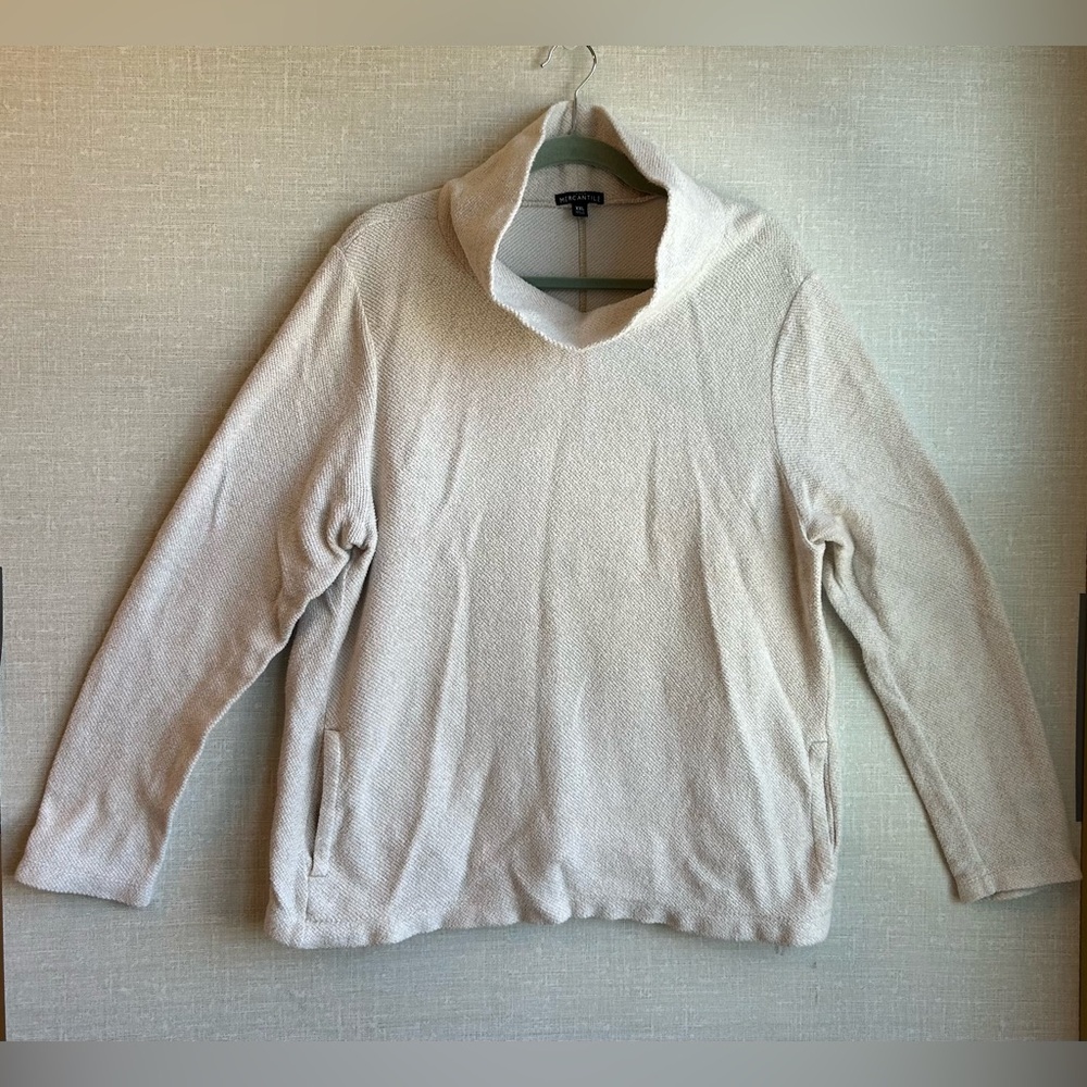 J Crew Mercantile Womens Cowl Neck Long Sleeve Pullover Pockets Size XXL